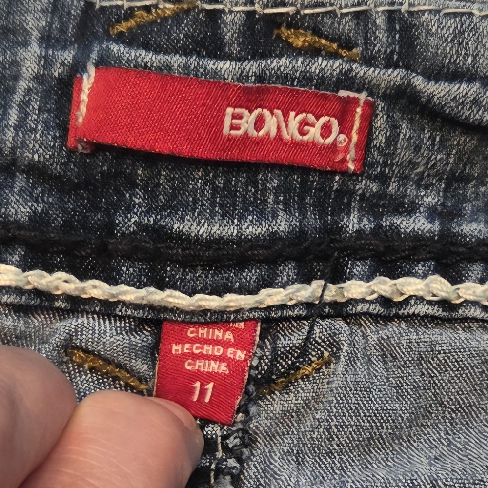 Bongo Jeans Womens 11W Embroidered Flap Pockets Y2K Retro Cute Flashback - Picture 7 of 10